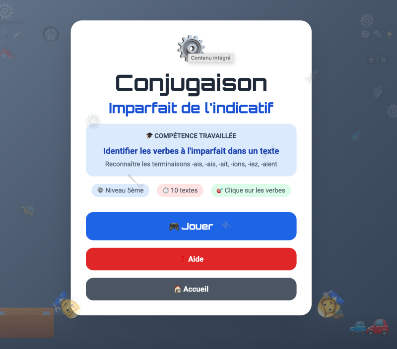L'imparfait de l'indicatif (5ème)